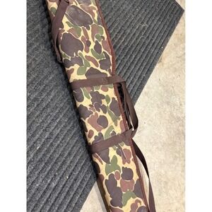 Vintage Allen USA Duck Camo Soft Gun Case Padded Shotgun Rifle Bag Brown Camo